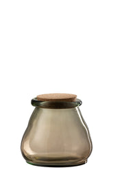 Voorraadpot Glas Lichtbruin Large - (4209)